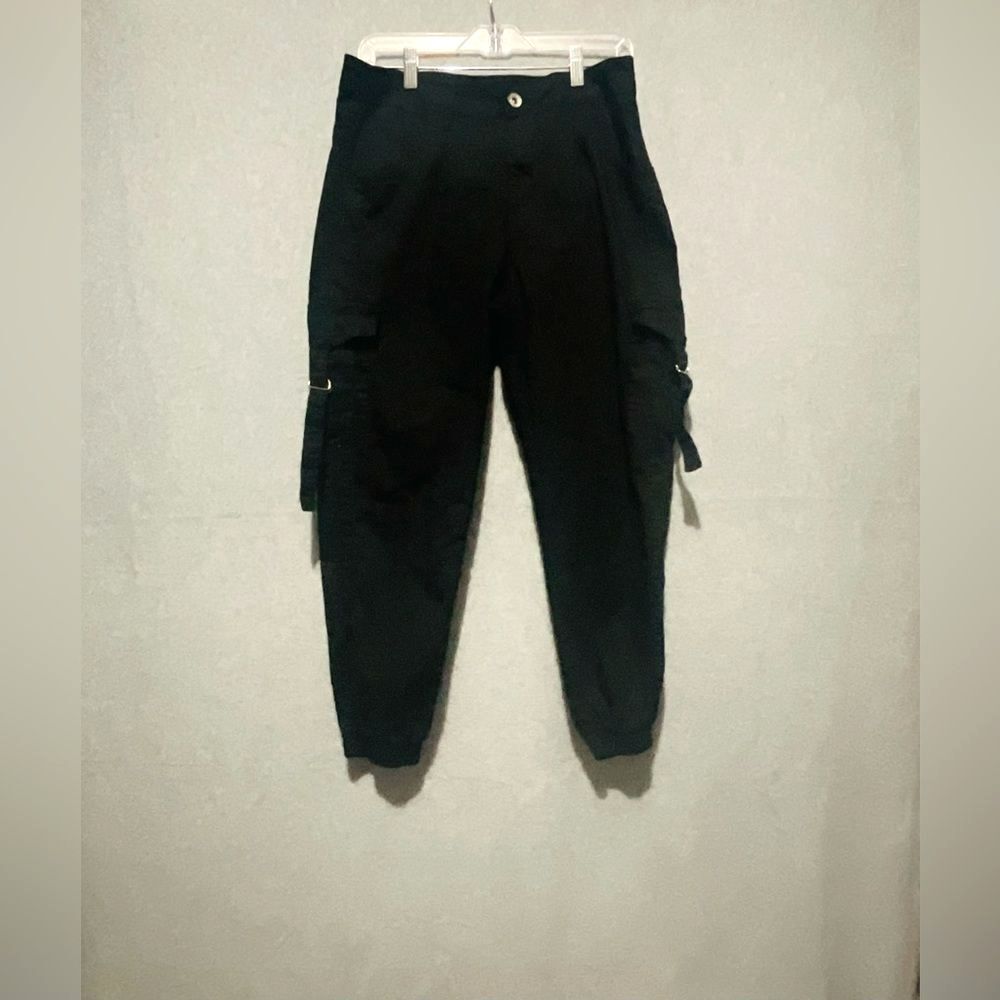 V.I.P. Techwear Black Cargo Jogger Pants Size 13 Cotton Blend Streetwear Utility